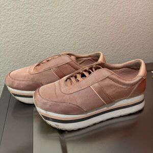 stradivarius Platform Sneakers in Dusty Pink